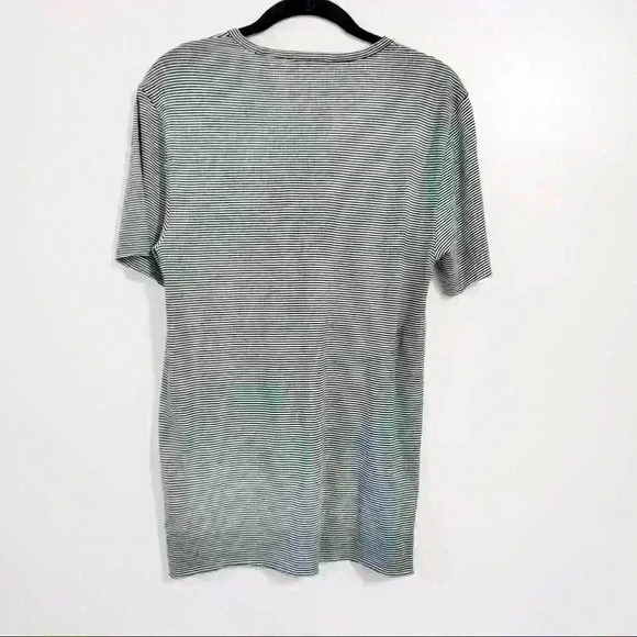 Vince Black & Gray Feeder Stripe Pocket T-Shirt - Picture 9 of 11